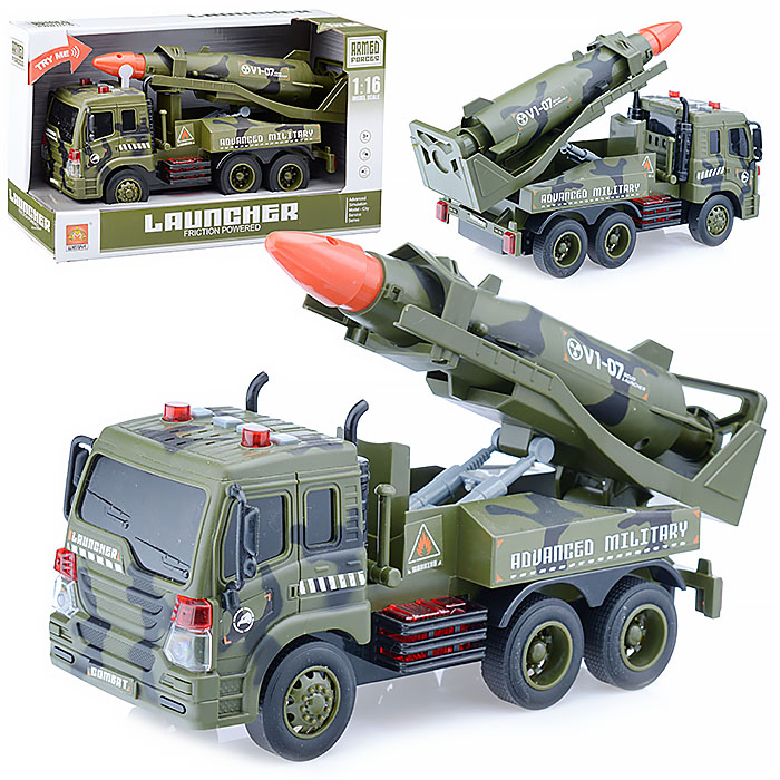 Машина WY650A "Военная техника V1-07" c ракетной установкой 1:16 (свет, звук) в коробке