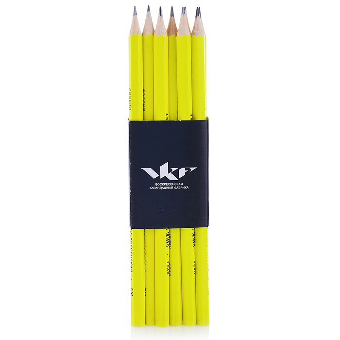 Карандаш графитный неоновый, заточенный, ТМ (HB) 1540 желтый "Neon way"