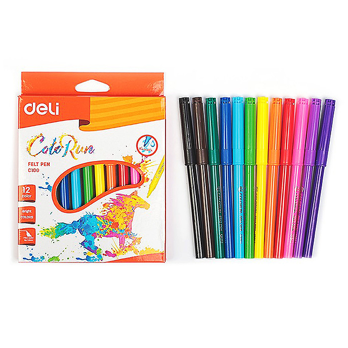 Фломастеры 12цв. вентилируемые,ColoRun, коробка с европодвесом