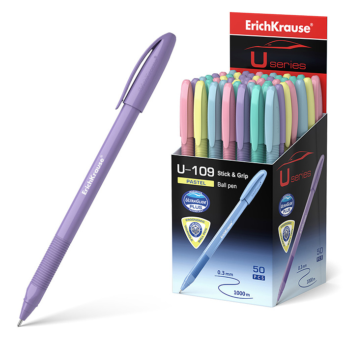 Ручка шариковая U-109 Pastel Stick&Grip 1.0, Ultra Glide Technology, цвет чернил синий 