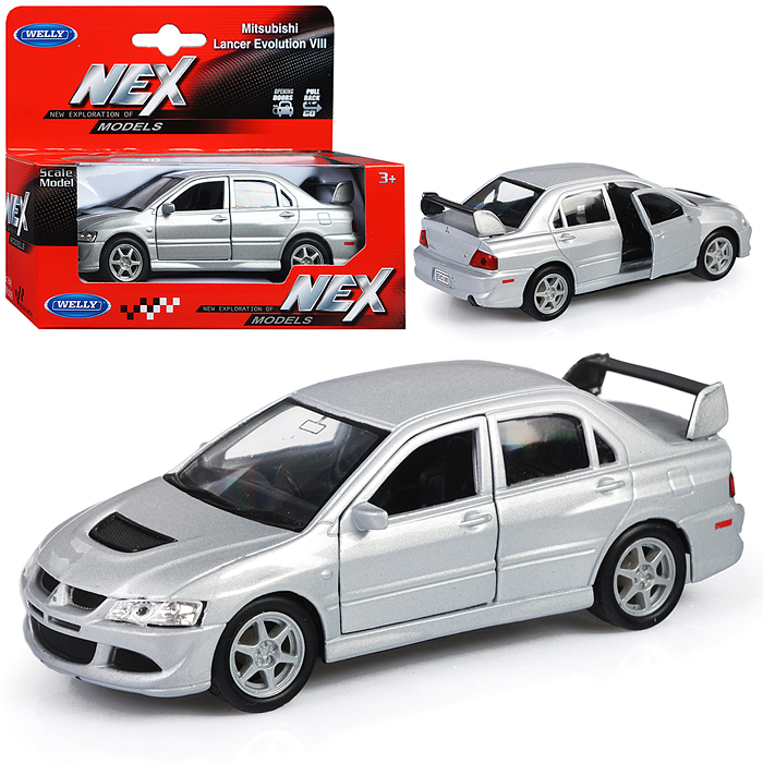 Машинка 1:38 Mitsubishi Lancer EVO VIII, пруж. мех., цвет в асс.