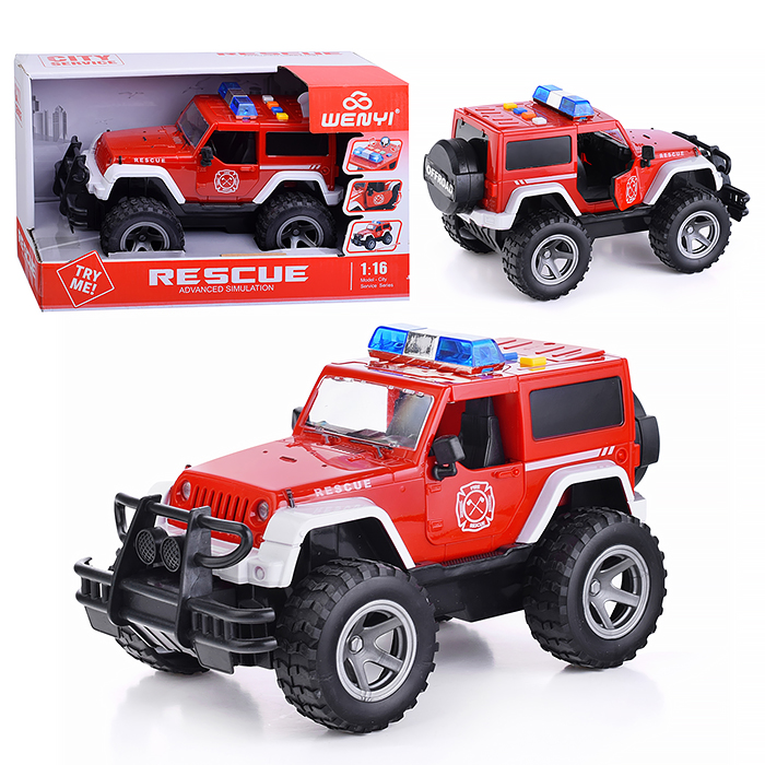 Машина WY392B "Полиция" 1:16 (свет, звук) в коробке (красный)