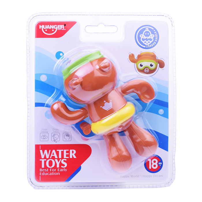 Игрушка для купания HE8053 "Мишка плавец" на листе