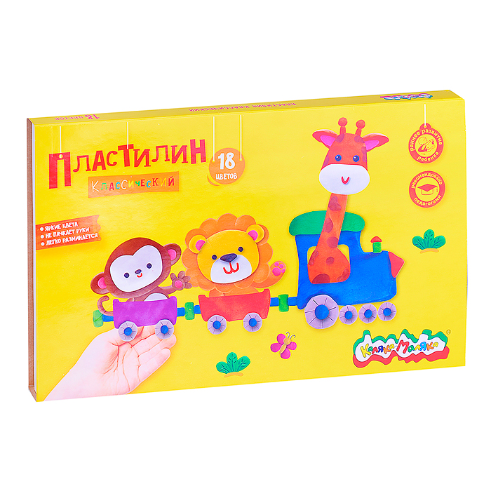 Пластилин 18 цв. 360 г со стеком  Пластилин 18 цв. 360 г со стеком