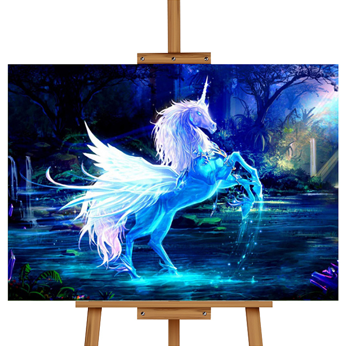 Мозаика алмазная MKA4030-9 "Волшебный единорог" 30*40см.