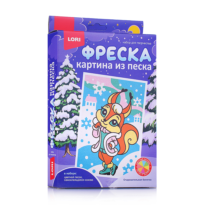 Фреска. Картина из песка "Очаровательная белочка"