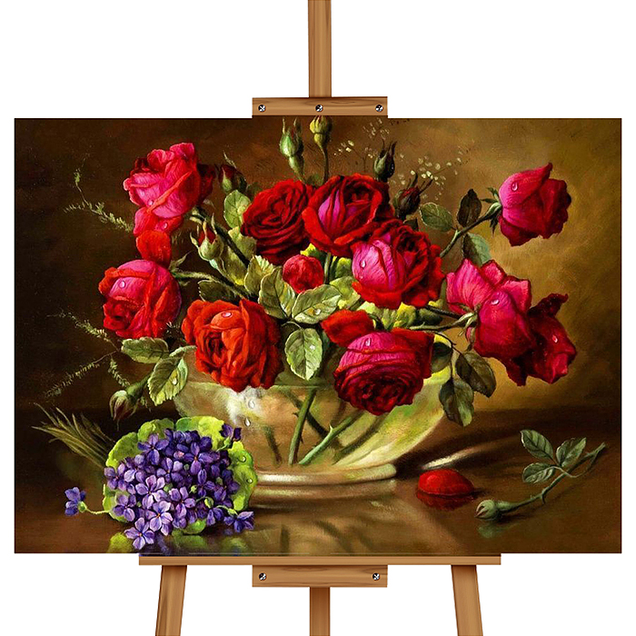 Мозаика алмазная MKA4030-36 "Розы" 30*40см.