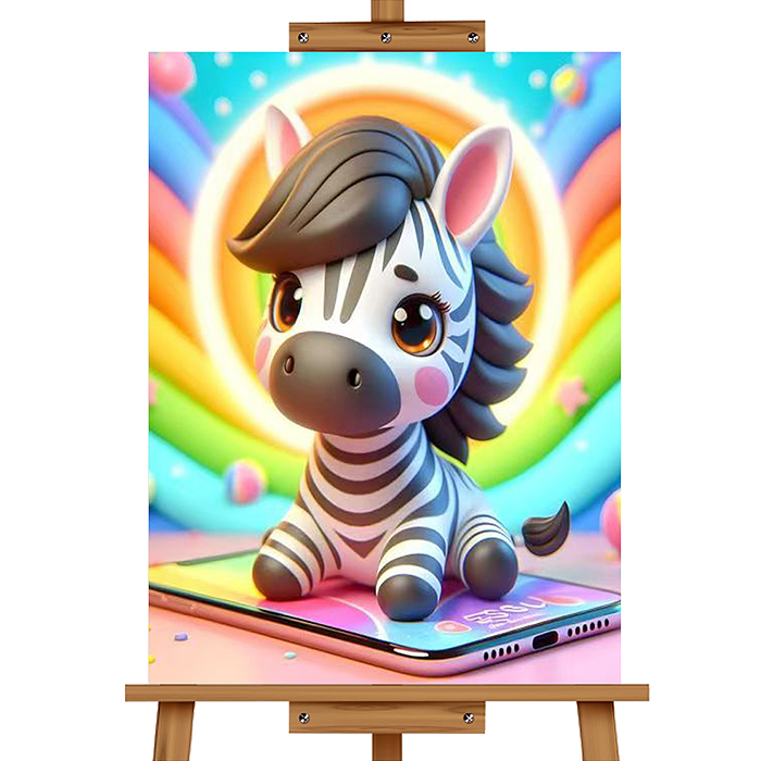 Мозаика алмазная MKA4030-15 "Зебра" 30*40см.