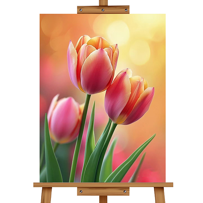 Мозаика алмазная MKA4030-40 "Тюльпаны" 30*40см.
