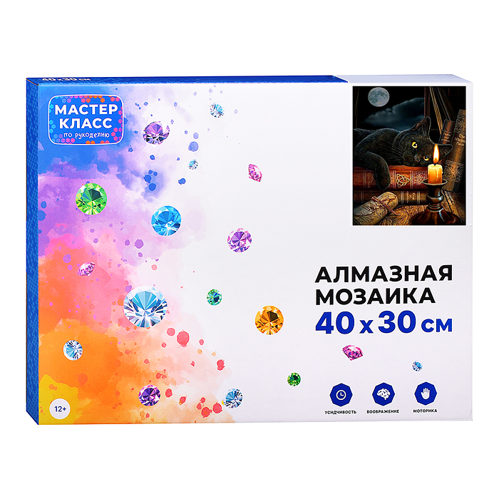 Мозаика алмазная MKA4030-35 "Черный кот" 30*40см.