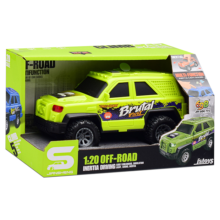 Машина JS166 "Джип. Брутал" 1:20 (свет, звук) в коробке