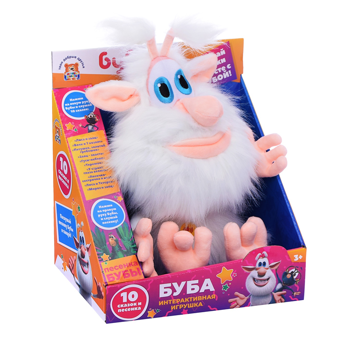 Игрушка мягкая "Буба" (10 сказок и песня 26 см, озвуч) в коробке
