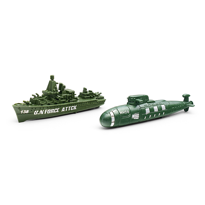 Автовоз 6611 "Военный" подводной лодкой и военным кораблем, под колпаком