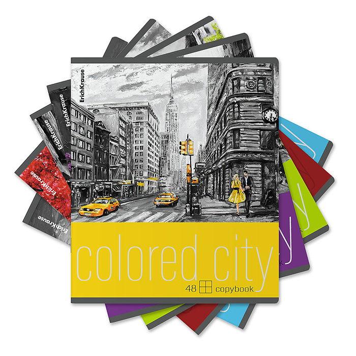 Тетрадь 48л. клетка "Colored City"