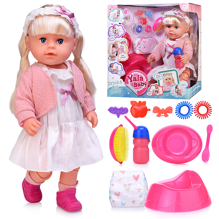 Кукла BLS024L "Рита" (пьет, писает, слезы) с аксессуарами, в коробке