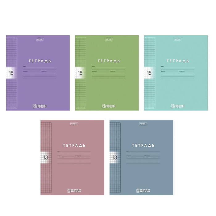 Тетрадь 18л клетка "Color Set" А5 на скобе
