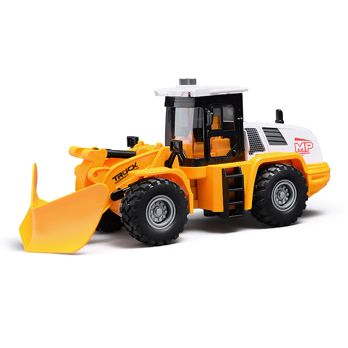 Трактор JS129A-1 "Строитель" 1:16 (свет, звук) в коробке (желтый)