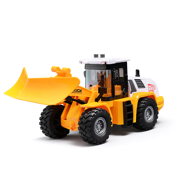Трактор JS129A-1 "Строитель" 1:16 (свет, звук) в коробке (желтый)