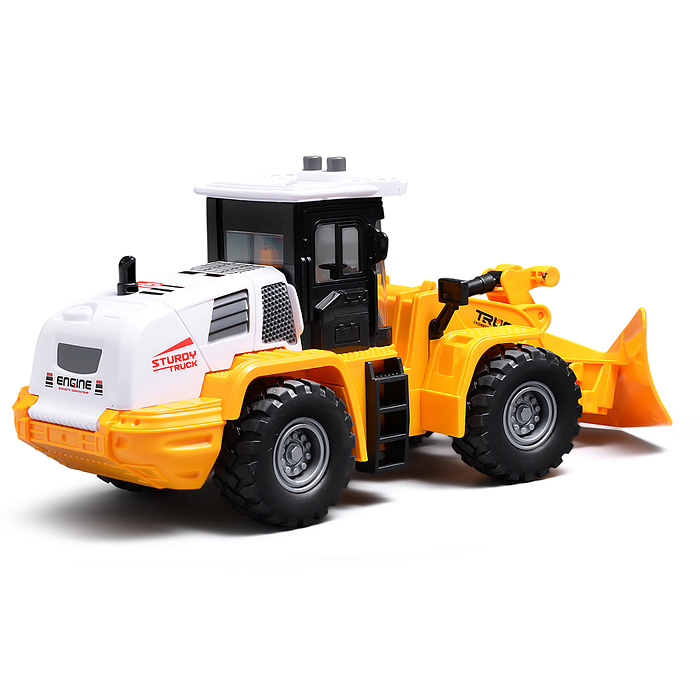 Трактор JS129A-1 "Строитель" 1:16 (свет, звук) в коробке (желтый)
