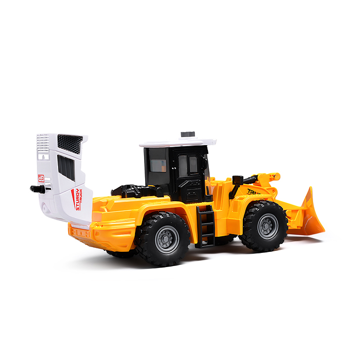Трактор JS129A-1 "Строитель" 1:16 (свет, звук) в коробке (желтый)