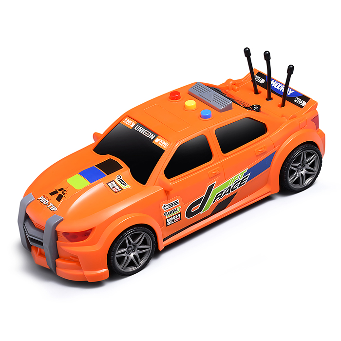 Машина JS124A "Гоночная" 1:16 (свет, звук) в коробке (оранжевый)