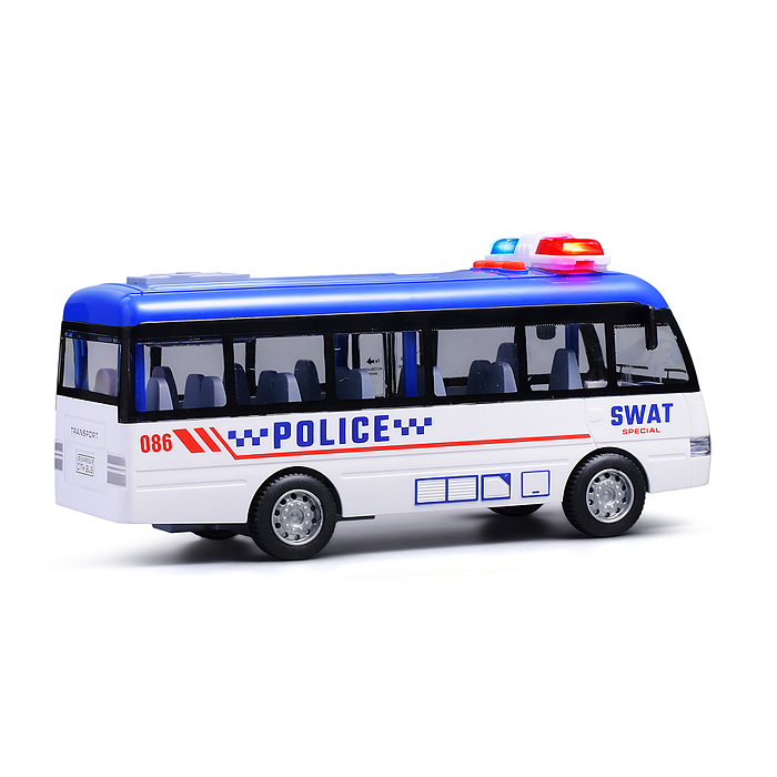 Фото к товару Машина YM-9906F "Полицейский автобус" на батарейках, в коробке Машина YM-9906F "Полицейский автобус" на батарейках, в коробке