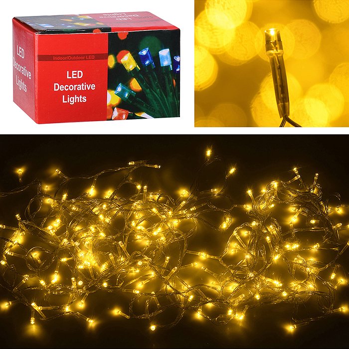 Электрогирлянда, 10м, 100 ламп, теплый