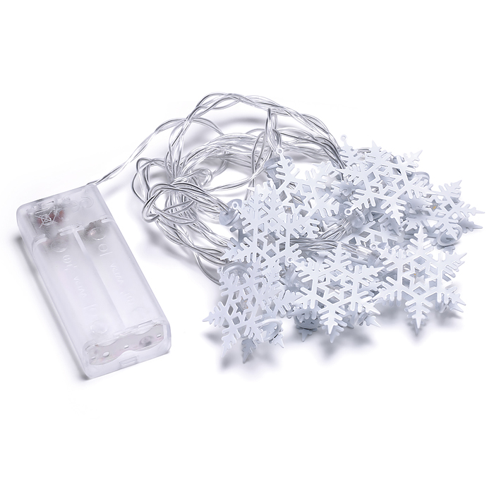 Фото к товару Электрогирлянда Снежинки, 2м, 10 ламп Электрогирлянда Снежинки, 2м, 10 ламп