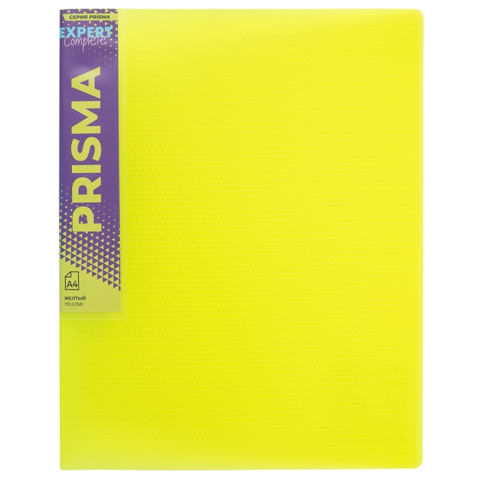Папка на 2 О-кольцах A4 700 мкм. 25 мм эффект 3D, d - 20 мм желтый Prisma neon Папка на 2 О-кольцах A4 700 мкм. 25 мм эффект 3D, d - 20 мм желтый Prisma neon