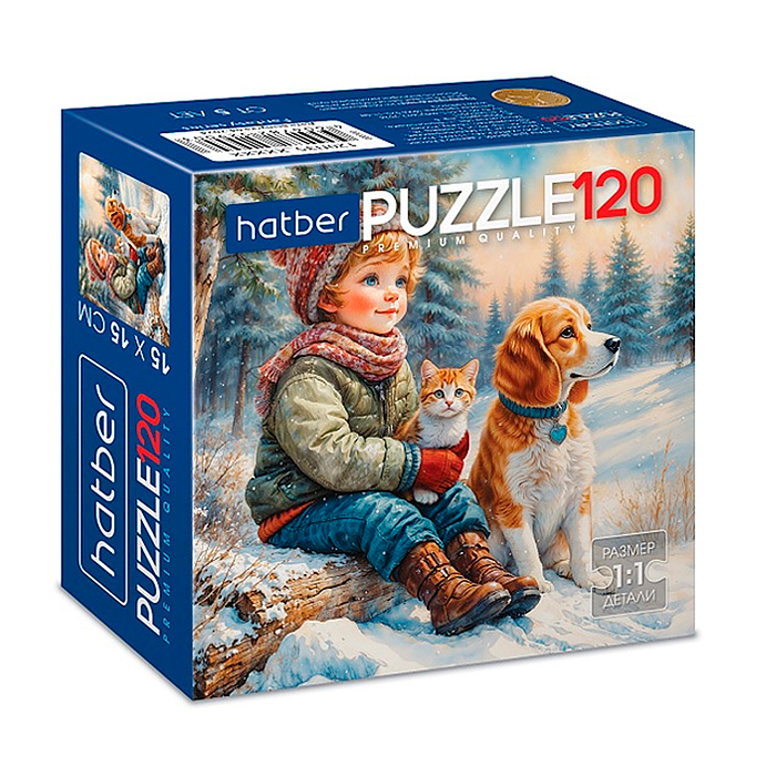 Пазлы 120 "Premium" "Мои верные друзья"  Пазлы 120 "Premium" "Мои верные друзья"