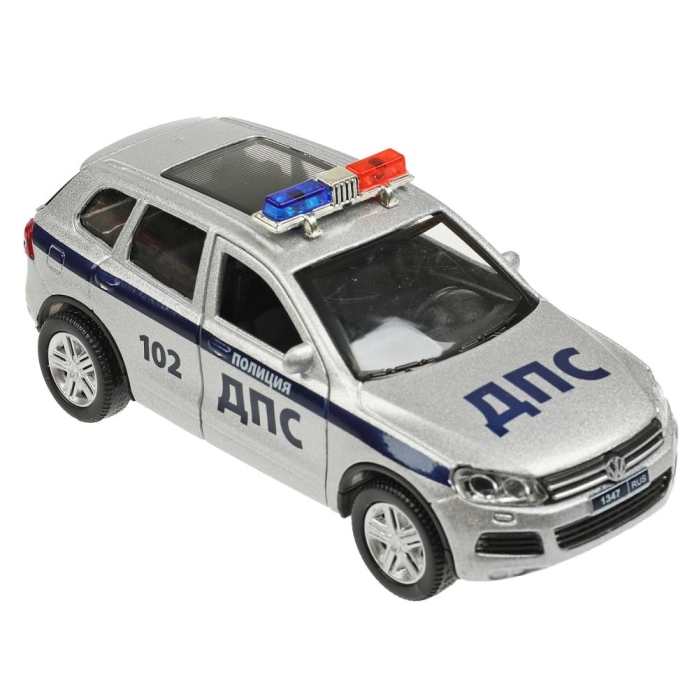 Машина металл свет-звук Volkswagen Touareg Полиция 12 см, двер, баг, ин,кор 