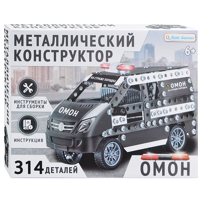 Конструктор металлический E8803 "Омон" (314 дет.) в коробке Конструктор металлический E8803 "Омон" (314 дет.) в коробке