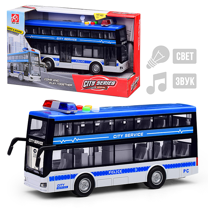 Автобус RJ5514A "Городская полиция" (свет, звук) в коробке Автобус RJ5514A "Городская полиция" (свет, звук) в коробке