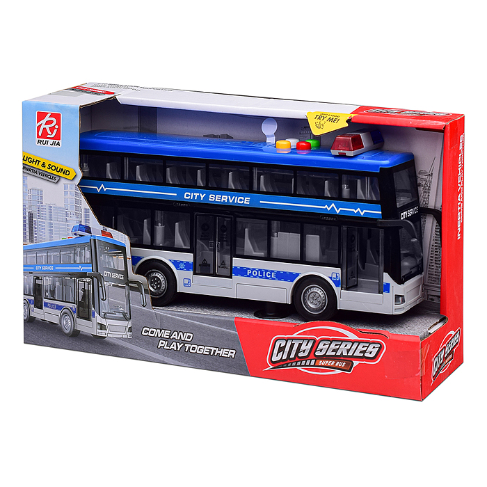 Автобус RJ5514A "Городская полиция" (свет, звук) в коробке