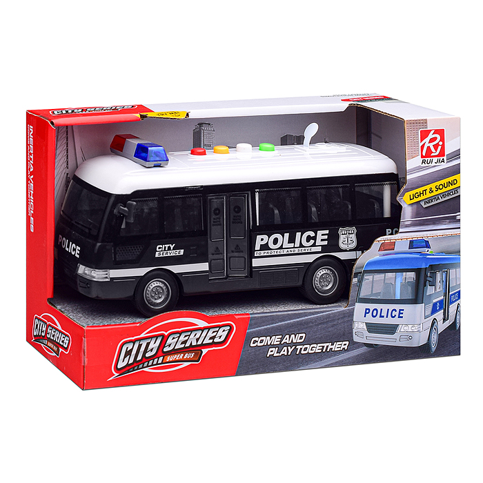 Автобус RJ5512B "Полицейская служба" (свет, звук) в коробке