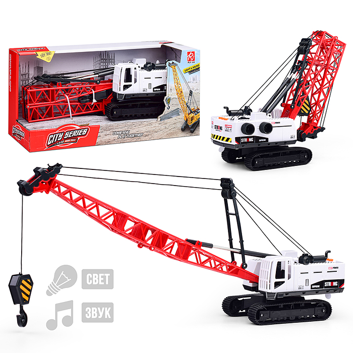 Кран RJ3399B "Башенный" (свет, звук) в коробке (красный) Кран RJ3399B "Башенный" (свет, звук) в коробке (красный)