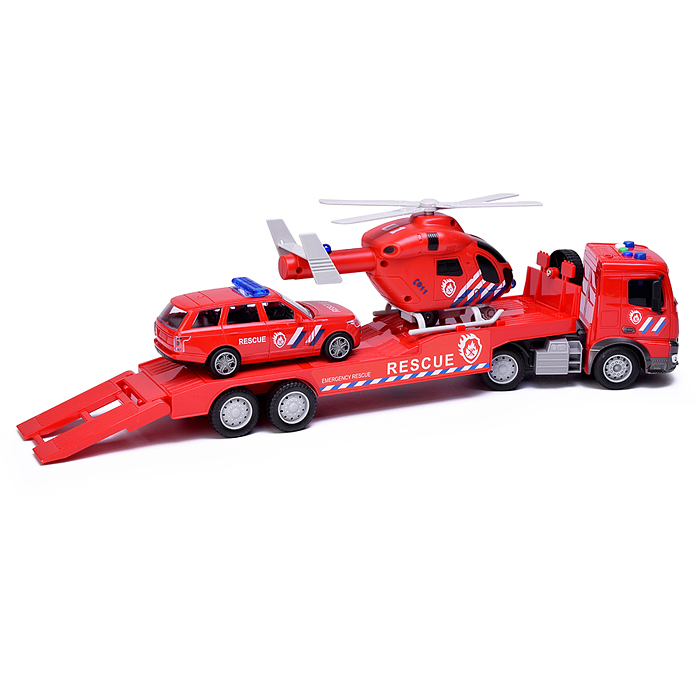 Машина RJ6873A "Пожарный транспорт" (свет, звук) в коробке