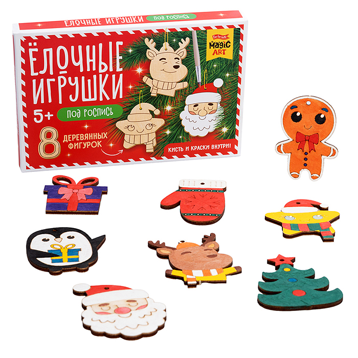 Набор для творчества "Елочные игрушки" под роспись (8 фигурок) Набор для творчества "Елочные игрушки" под роспись (8 фигурок)