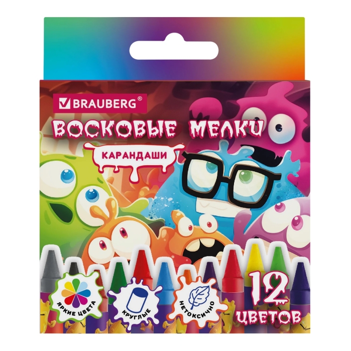 Восковые мелки "Монстрики" 12 цветов Восковые мелки "Монстрики" 12 цветов