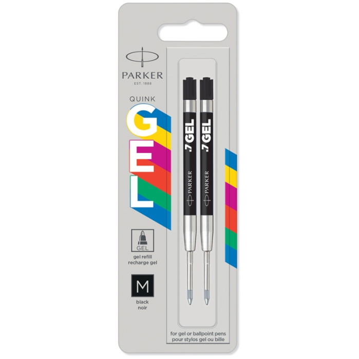 Стержень гелевый "Gel Ball Point" черный, 98мм, 0,7мм, 2шт., блистер