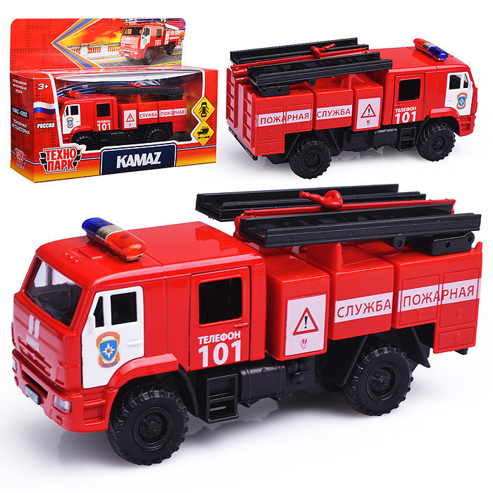 Машина металл Камаз-43502 МЧС 15,5 см, двери, подв дет, инер, кор.  Машина металл Камаз-43502 МЧС 15,5 см, двери, подв дет, инер, кор.