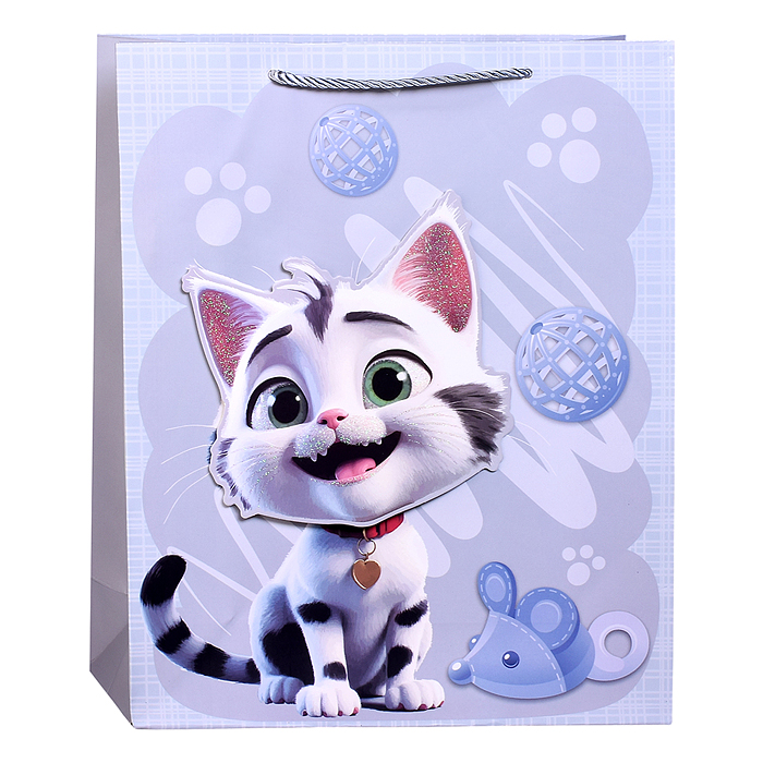 Пакет подарочный 00-7452 "Очаровательный зверёк" 26*10*32см 