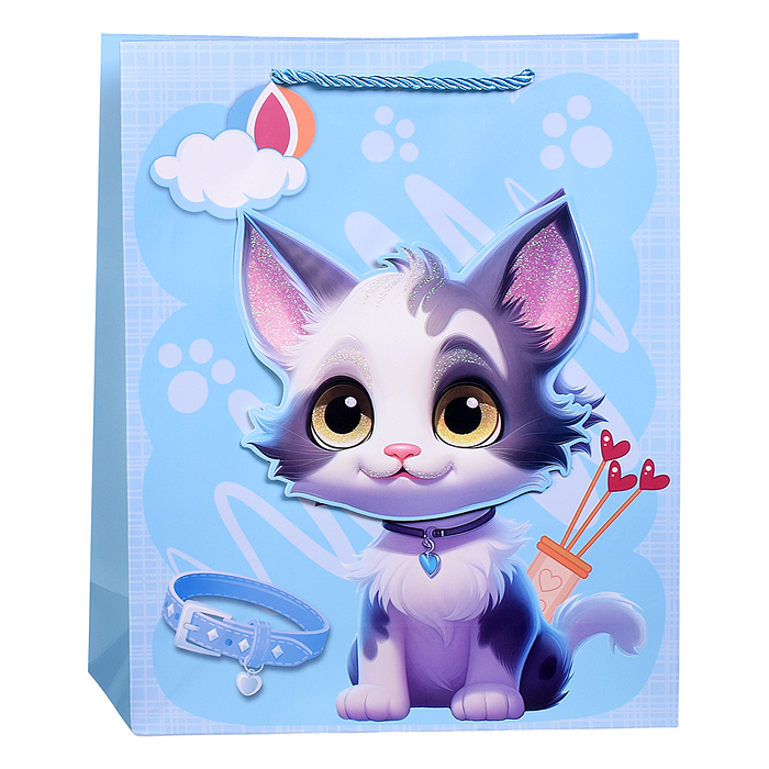 Пакет подарочный 00-7452 "Очаровательный зверёк" 26*10*32см 