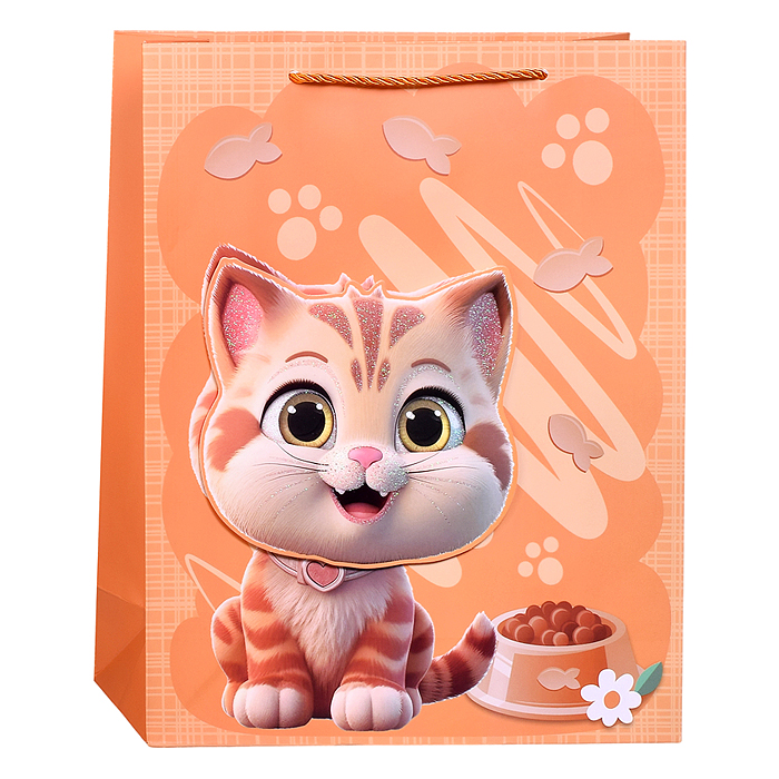 Пакет подарочный 00-7452 "Очаровательный зверёк" 26*10*32см 