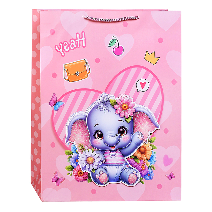 Пакет подарочный 00-7412 "Весёлого праздника" 31*12*40см