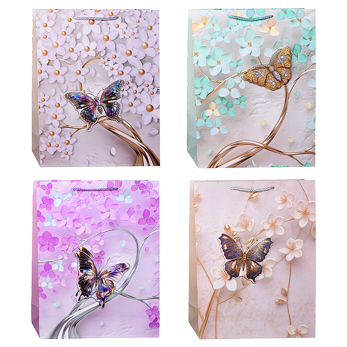 Пакет подарочный 00-7421 "Красивая бабочка" 31*12*40см