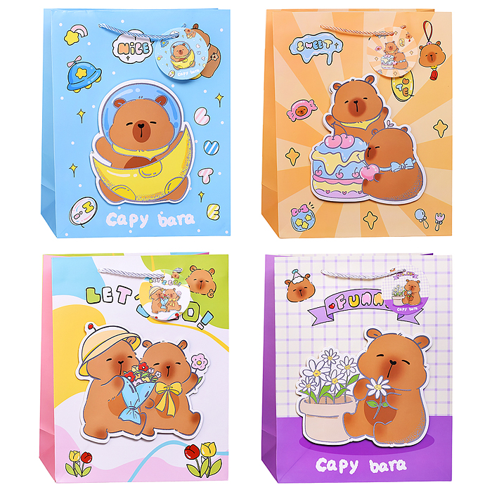 Пакет подарочный 00-7446 "Капибара" 26*32*10см