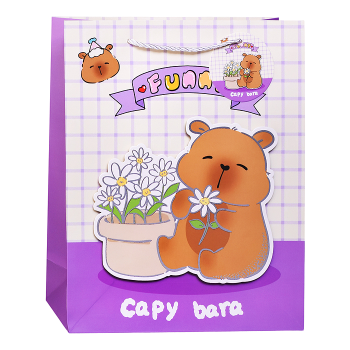 Пакет подарочный 00-7446 "Капибара" 26*32*10см