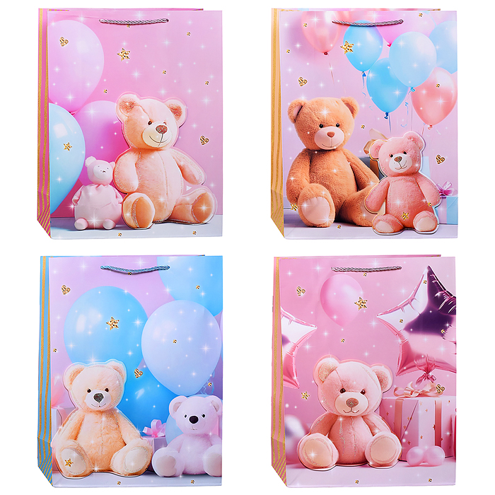 Пакет подарочный 00-7413 "Плюшевые мишки" 31*12*40см