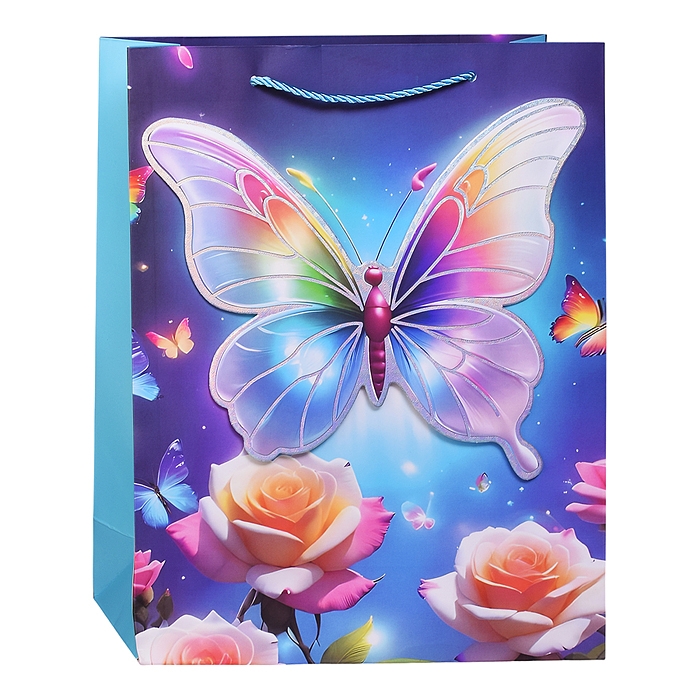 Пакет подарочный 00-7458 "Яркая бабочка" 26*10*32см